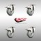 Service Caster 4 Inch 316SS Gray Polyurethane Swivel Top Plate Caster Set Total Lock Brake SCC SCC-SS316TTL20S414-PPUB-4 - alternate 4